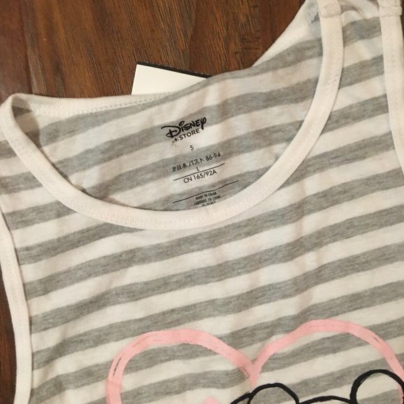 Disney Mickey Minnie Mouse Tank Stiped Swing Tank Tee Top Size Small - Picture 8 of 8